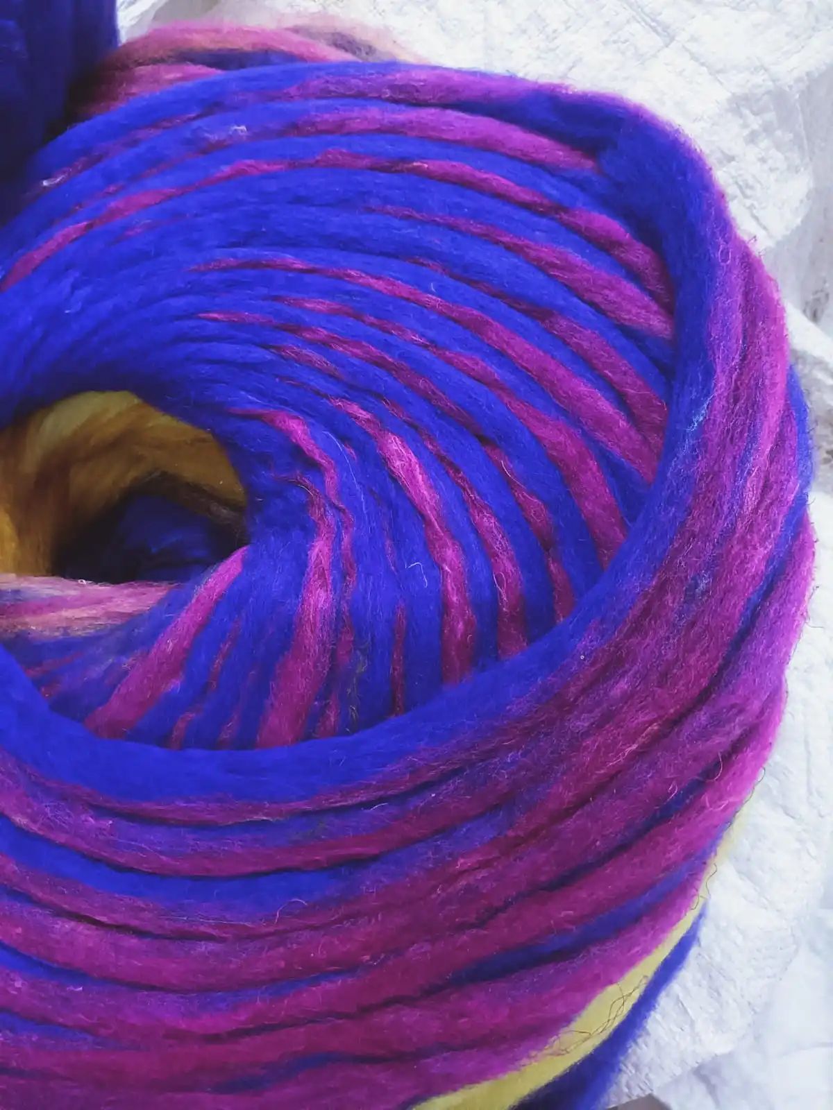 custom made sari silk sliver in jewel multi colored tones suitable for yarn and fiber stores for resale