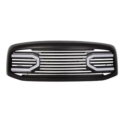 Hot Sale Glossy Black Big Horn Front Grille Mesh Grill   With Light Fit For 2006 2009 Dodge Ram 1500 2500 3500 (11000007252046)