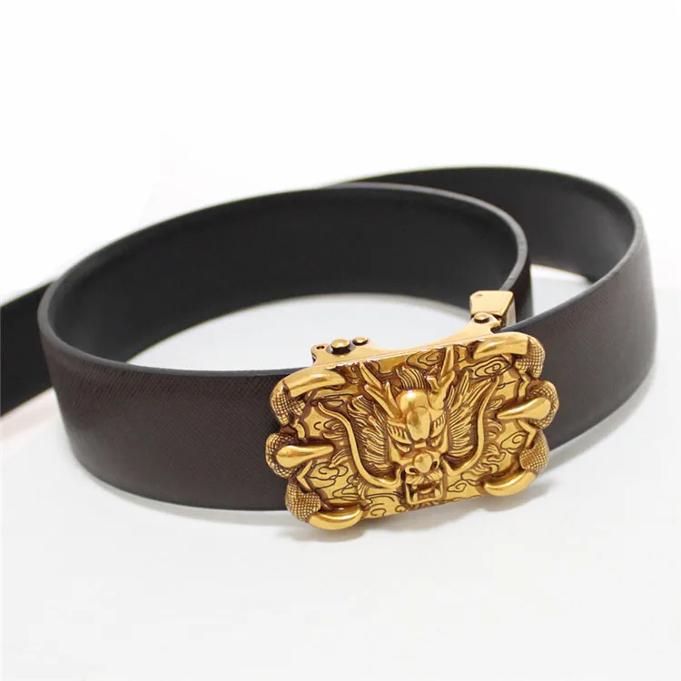 OEM Gold Automatic Buckle 35mm Wide Custom Belt Buckle Logo Metal Buckle for Belt