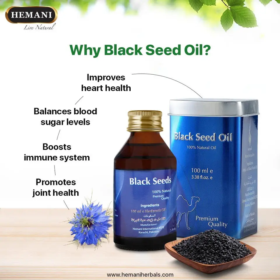 100% Pure & Organic Cold Pressed Hemani BLACK SEED/CUMIN OIL, Edible/Cosmetic/Therapeutic, Size 30ml,60ml,100ml,250ml,1Ltr -Bulk