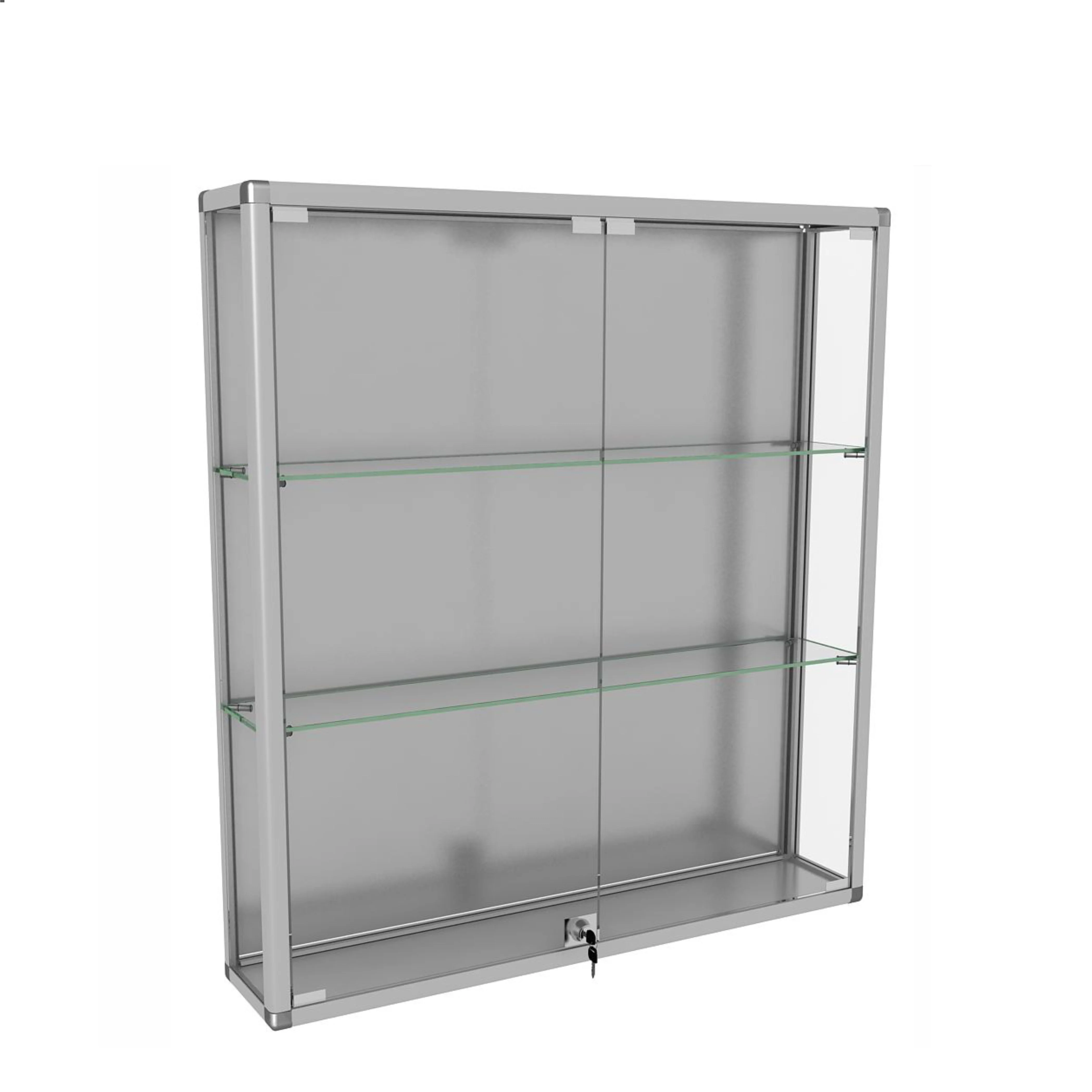 Retail High End Cell Phone Display Showcase Illuminated Wall Mounted OEM Fashionable Store ,Lockable Wall Display Glass Showcase