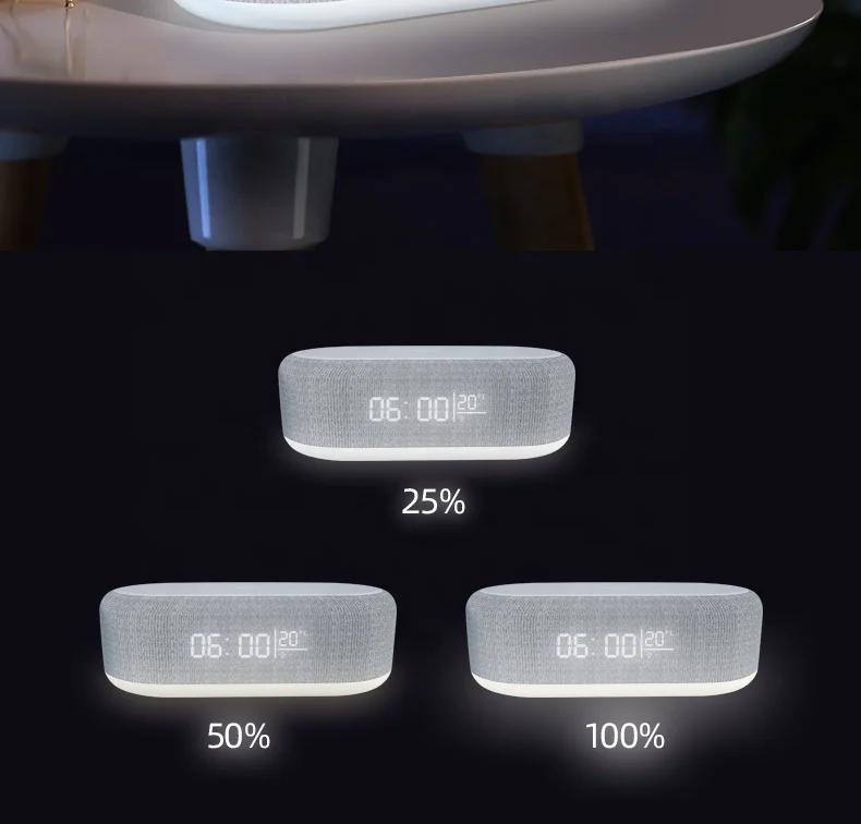 Smart Wireless Charger Clock Display Alarm Setting Three Gear Dimming  4 in 1 mobile phone Fast Charging Station Pad Dock 15W