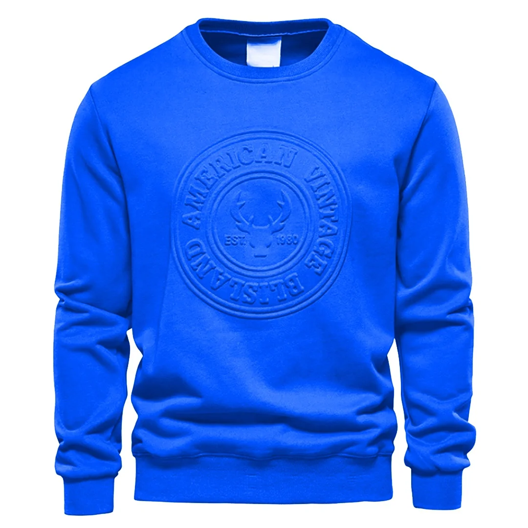 3D embossed custom logo plus size regular loose fit gym mens pullover cotton sweatshirts jumpers