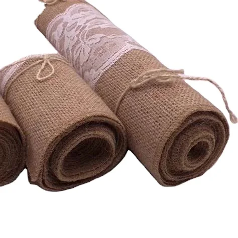 Factory Manufacturer Wholesale Cheap Price 100% Natural Jute Tape Burlap Fabric Hessian Jute Roll from India