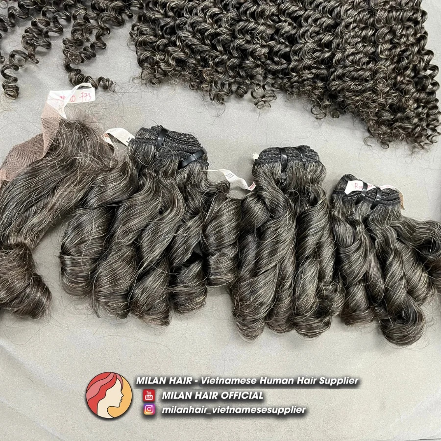 Cheap Price for Wholesale Buyers Raw Vietnamese Human hair Extension Bouncy Curls Virgin Bulk Hair Wigs