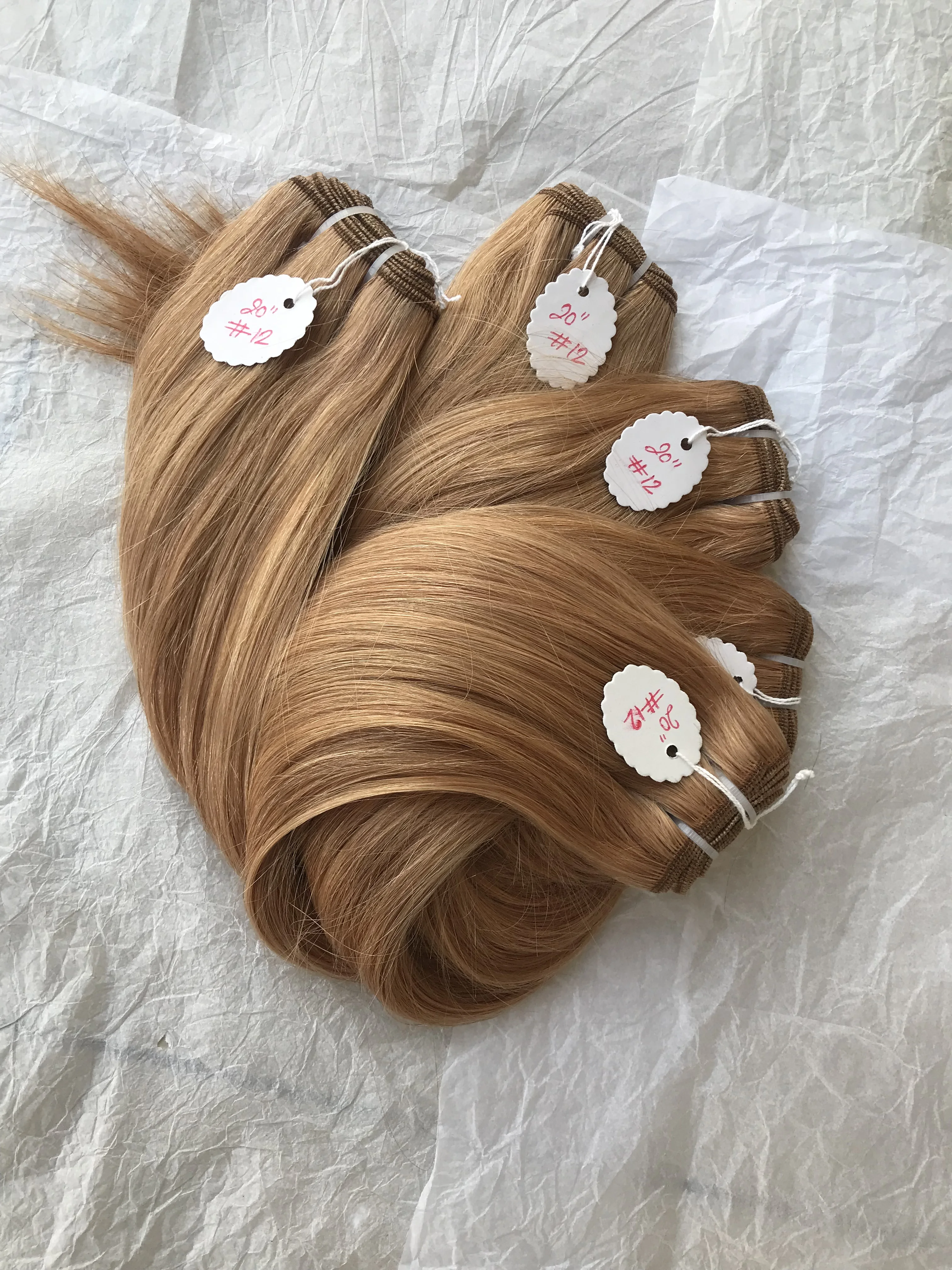 Top Premium Quality Brazilian Mink Cuticle Aligned 20 Inch #12 Straight Coloured Bundles Extensions Single Donor Wholesale Price