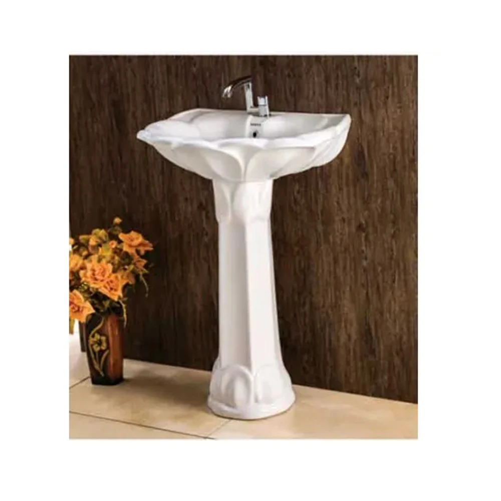 Complete Set Of Luxurious Quality Ceramic Wash Basin Pedestal Sanitary Ware