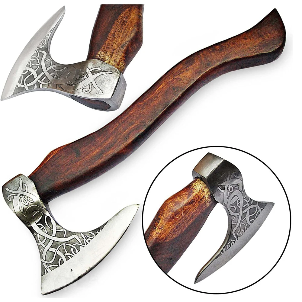 Viking Axe с головкой из высокоуглеродистой стали и красивой деревянной ручкой топорик топоры промышленного класса для наружного использования новый дизайн