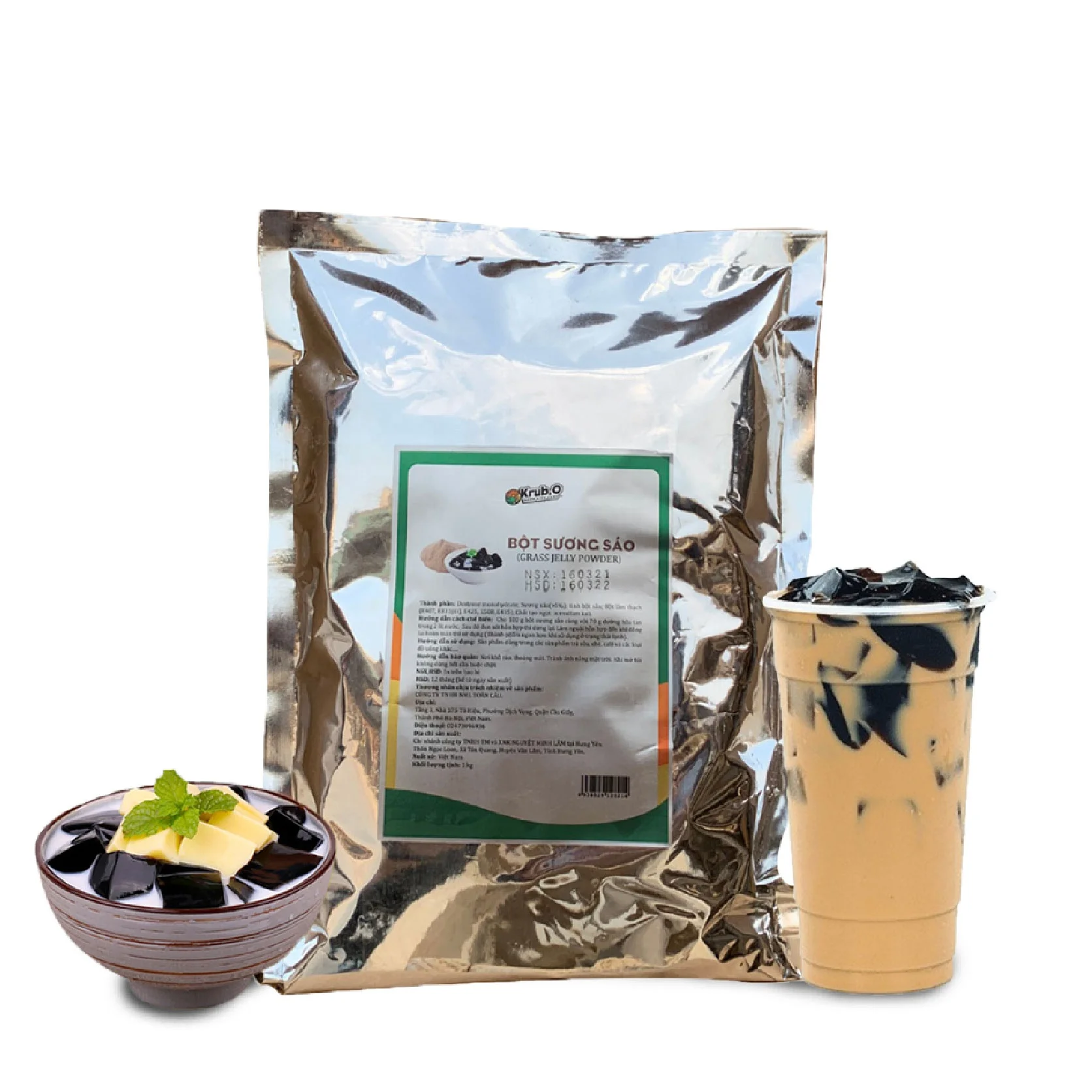 Vietnam Bubble Tea Ingredients Ice cream Bubble Milk Tea Topping Grass Jelly Powder For Bubble Tea soft drinks