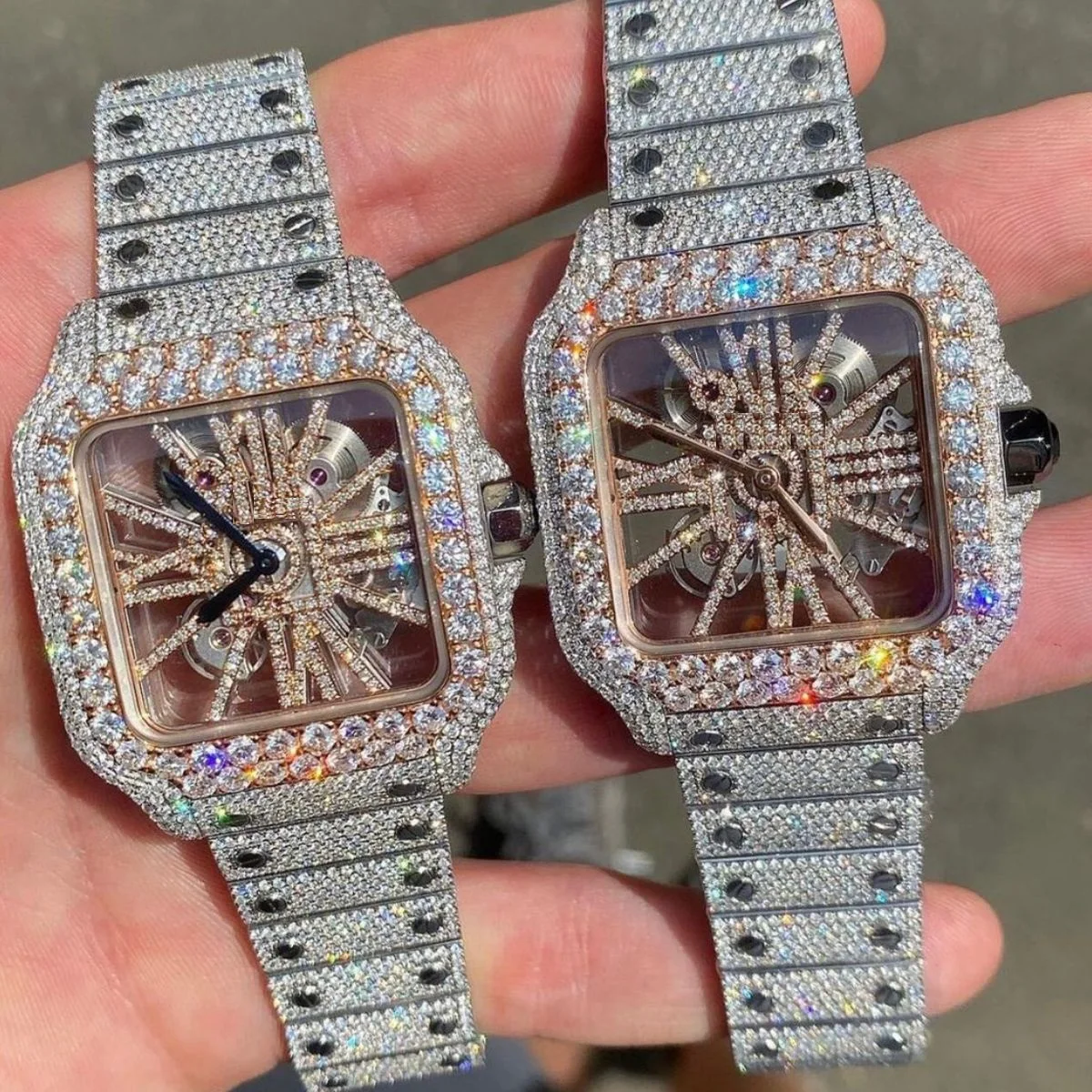 New Iced Out Tester Pass VVS Diamond Watch Luxury Silver Original Hip Hop Men Moissanite Diamond Mechanical Watches