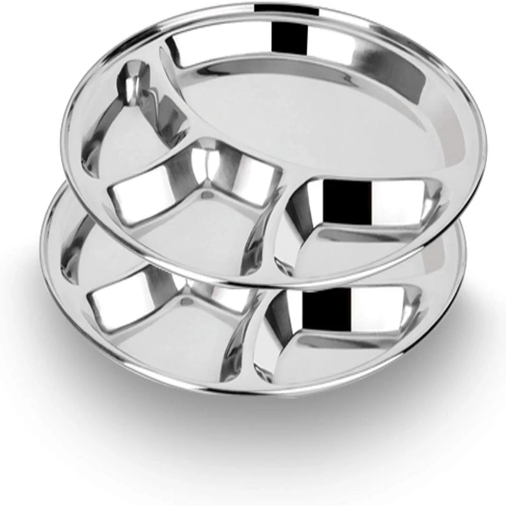 high quality stainless steel set of 5 rectangular shape new dinner plate 5 sections divided Technology Glass Packing Packaging