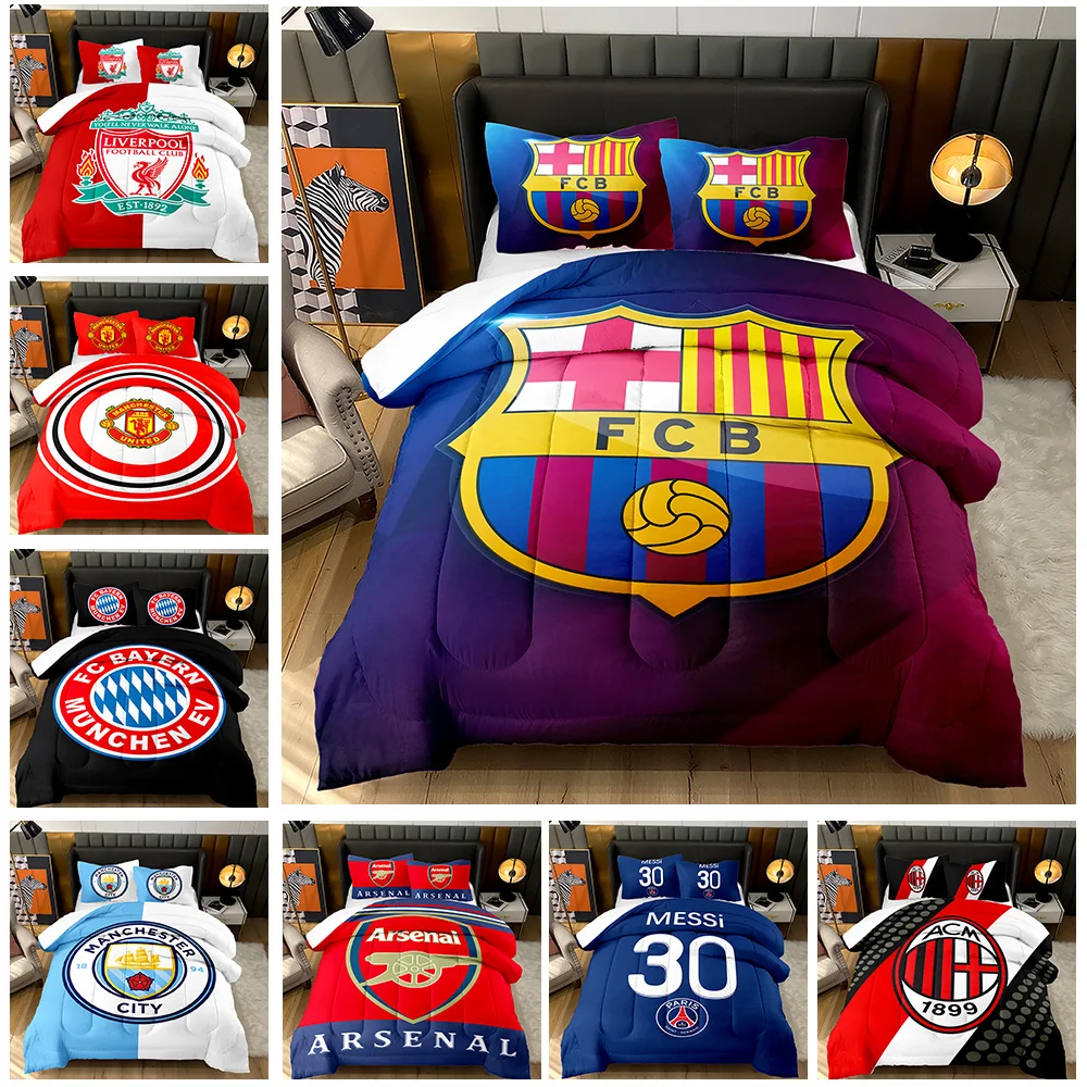 Made in China 3D Printing quilting soft winter quilt core customizable ball Football Club logo quilt