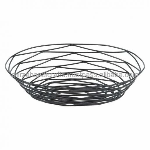 Oval Chix Wire Basket Powder Coated Metal Basket for food purposes it can be used for holding soaps napkins or decorative towels