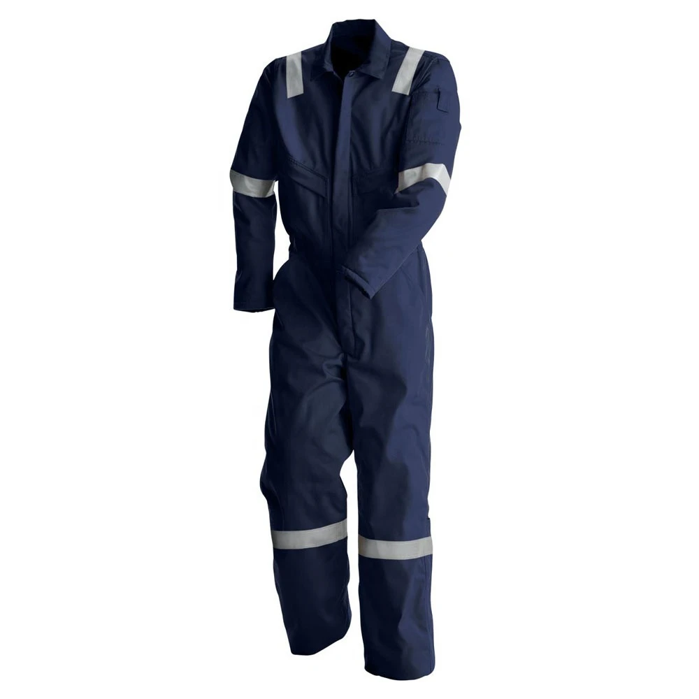 Customized logo high visibility reflective cotton safety workwear men working coveralls overall work suit work clothes