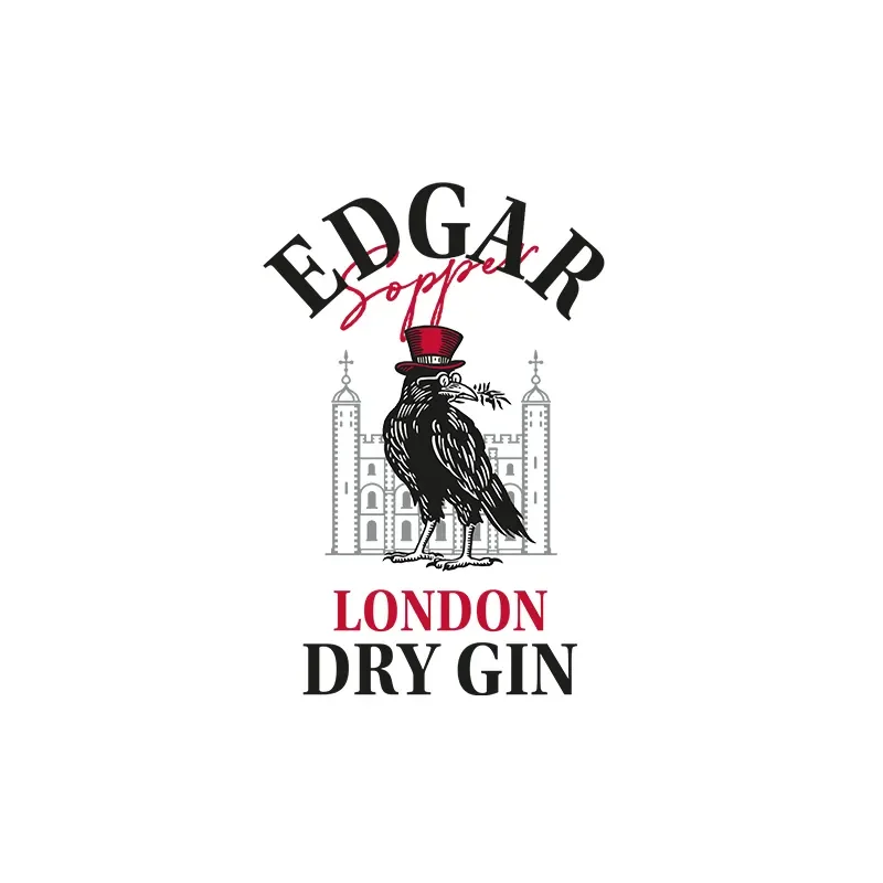 Premium line Top Quality Made in Italy Dry Gin Edgar Sopper 6 x Bottle 100cl ideal for minibar and hotels ready for export