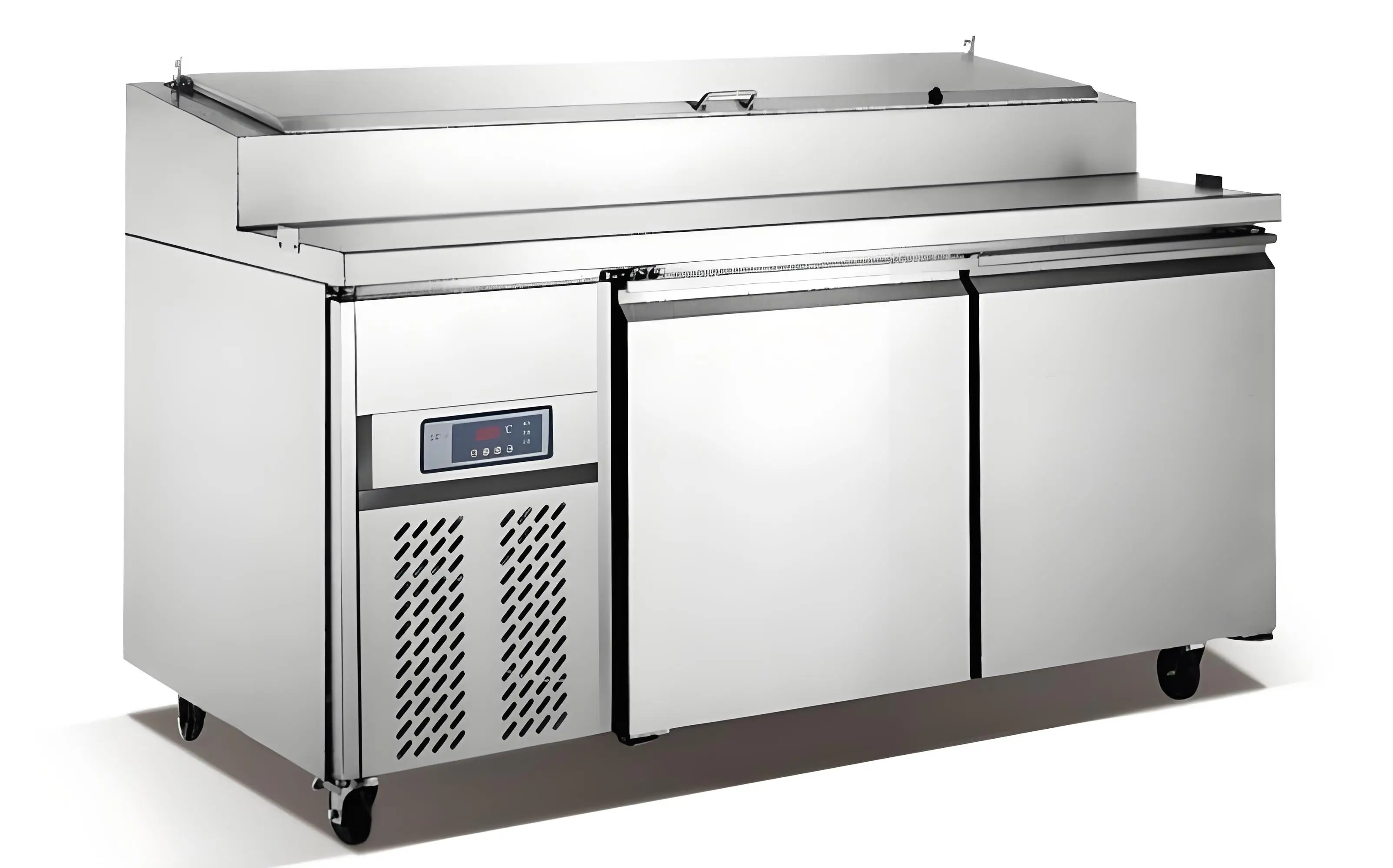 Hot selling  Pizza Prep Table fridg Markdown Sale fridge 2 door Factory Wholesale  stainless steel salad bar fridge for  kitchen
