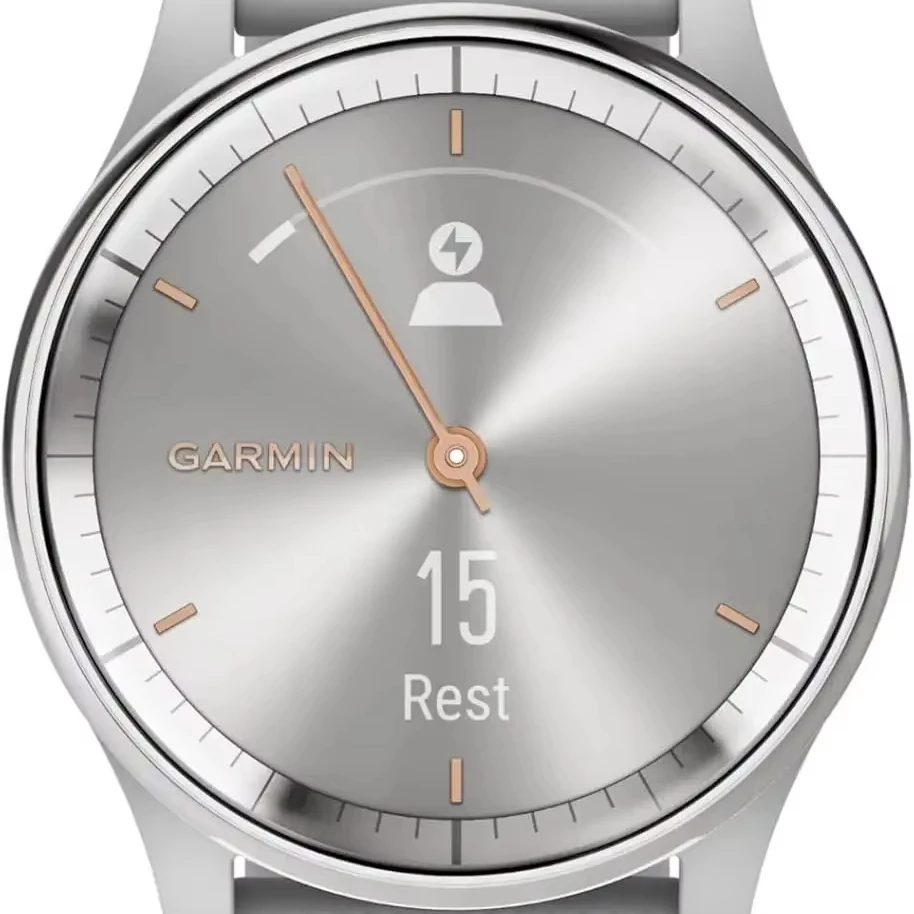 Garmin Vivomove Trend Hybrid Smartwatch Stylish Leather Band Metal Case Long-Lasting Battery Dynamic Touchscreen 18mm 20mm 22mm