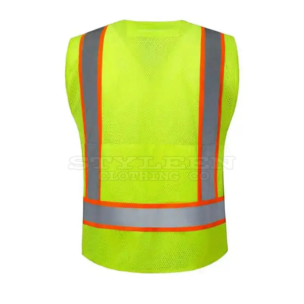 Quality Manufacturer Wholesale Best Orange Green Black LED Lights Vest High Visibility Jacket Engineer Safety Reflector Vest