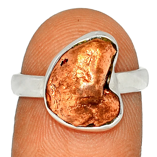Кольцо с пятью медными Nuggets ювелирное изделие из стерлингового серебра 925 пробы изящные кольца натуральный медный камень