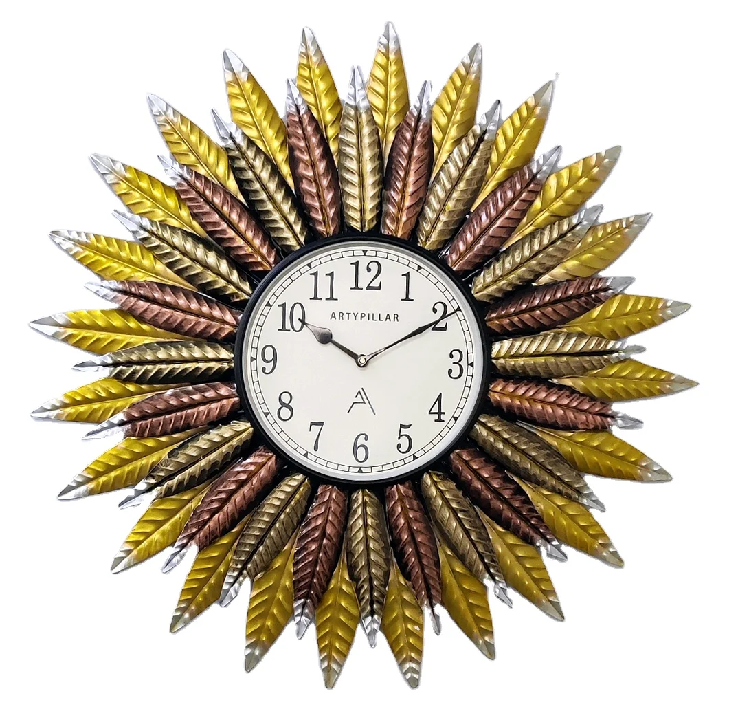 home decoration large iron silent quartz antique vintage decorative 3d metal wall clock home decor for living room