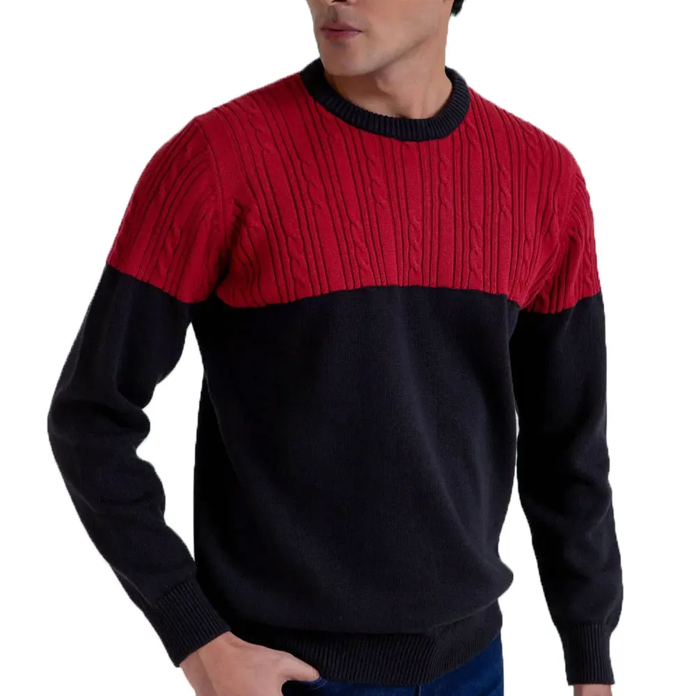 Low MOQ Custom OEM Design Adult Size Men Knitted Sweater Custom Made New Stylish Men Knitted Sweater