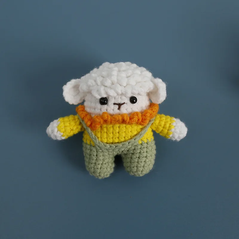 Crochet Animal Car Dashboard Decor Cute Crochet Sheep Car Interior Accessory Crochet Amigurumi Doll for Car Dashboard Accessory
