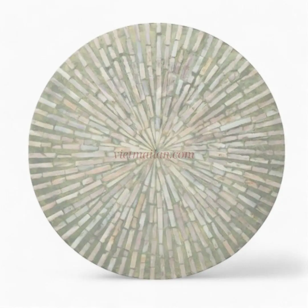 Grey Mother of pearl Placemats handmade luxury eye-catching home mother of pearl tableware placemat from Viet Nam