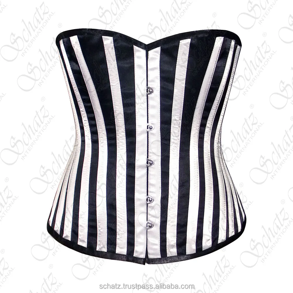 Корсет женский в черно-белую полоску XS-6XL