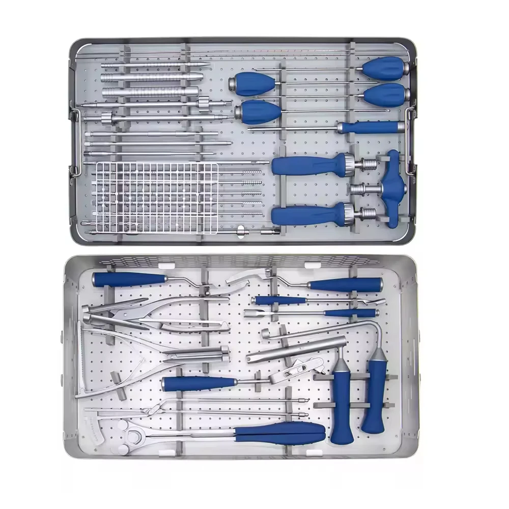 Factory price Orthopedic Spinal Instruments Set Minimally Invasive Pedical Screw Instrument Set Medical Trauma Kit