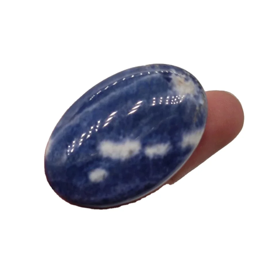 Palm Stone Sodalite Palm Stone Wholesale Sodalite Tumbles Stones Manufacturer Gemstone OEM Box Logo Crystals Supply