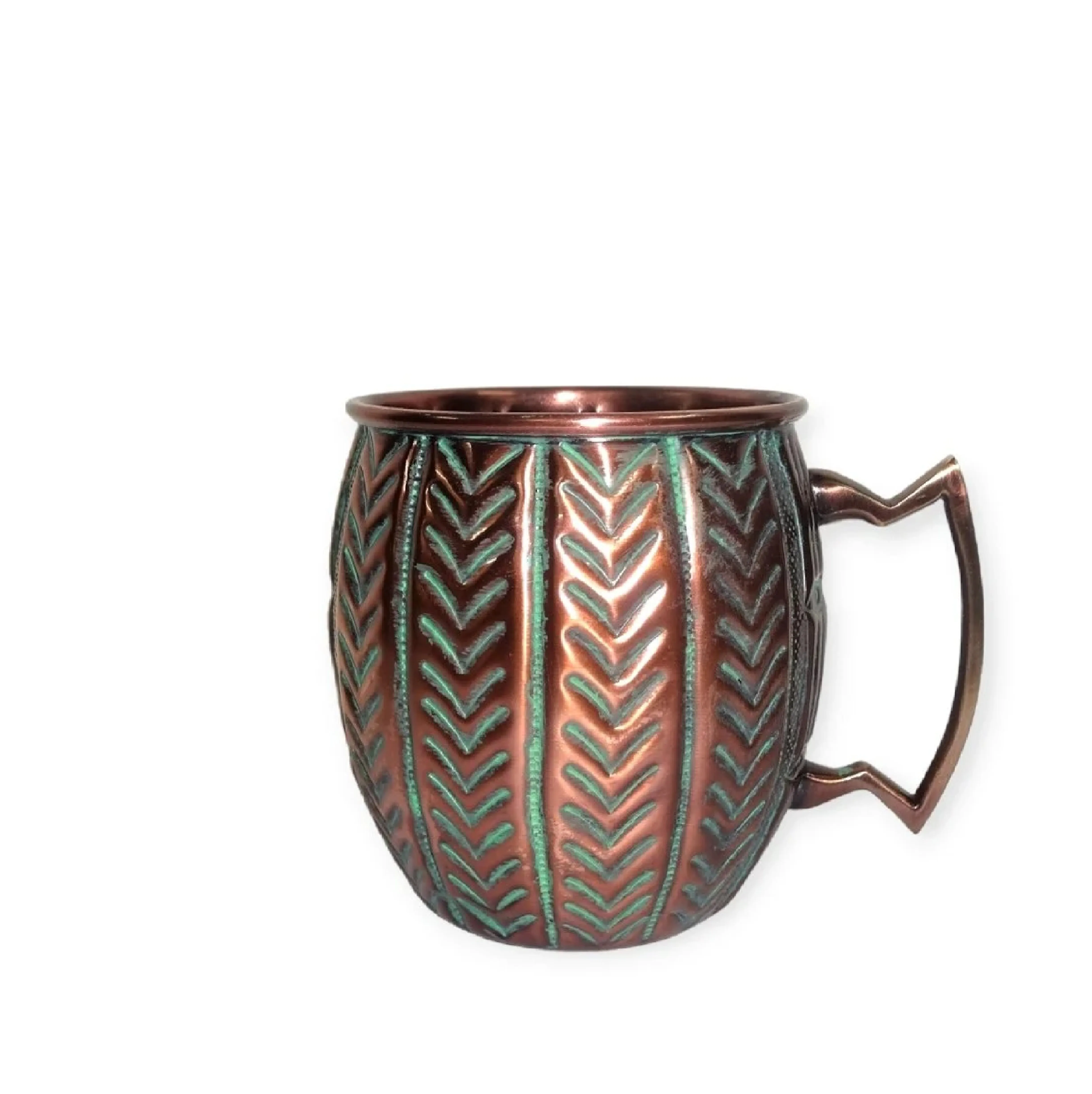 Top Quality Emboss Design Pure Copper Mug At Best Prices Metal Copper Mug Used For At Home Supplier From India