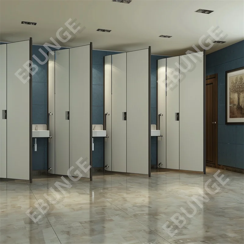 EBUNGE HPL Laminate Phenolic Board Waterproof Public Toilet Bathroom Partition Kids WC Divider Screen