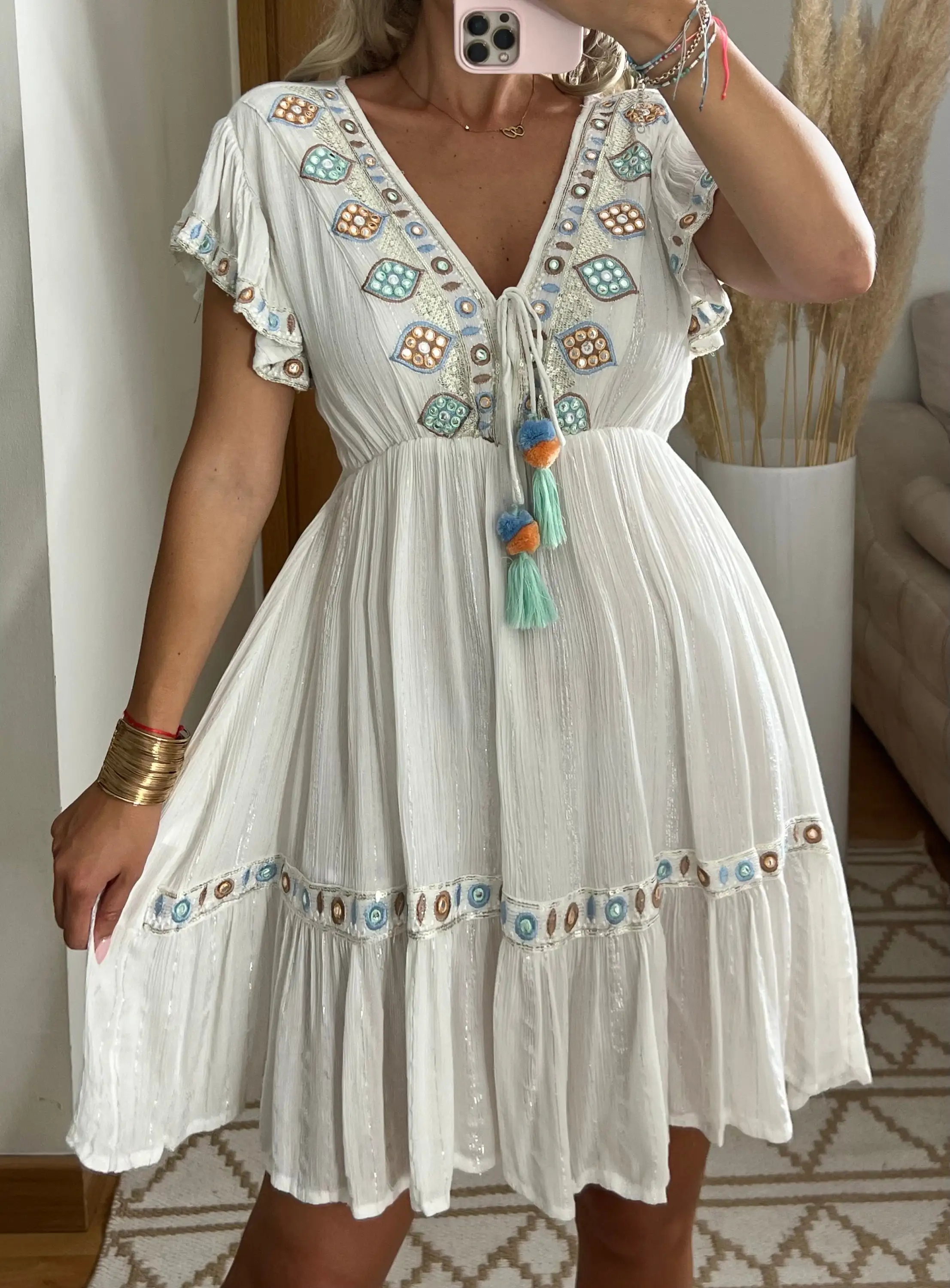 2024 Fashion Women Beachwear Cover Up Dresses Loose Short Sunscreen  Bikini Midi Beach Dress handmade premium product