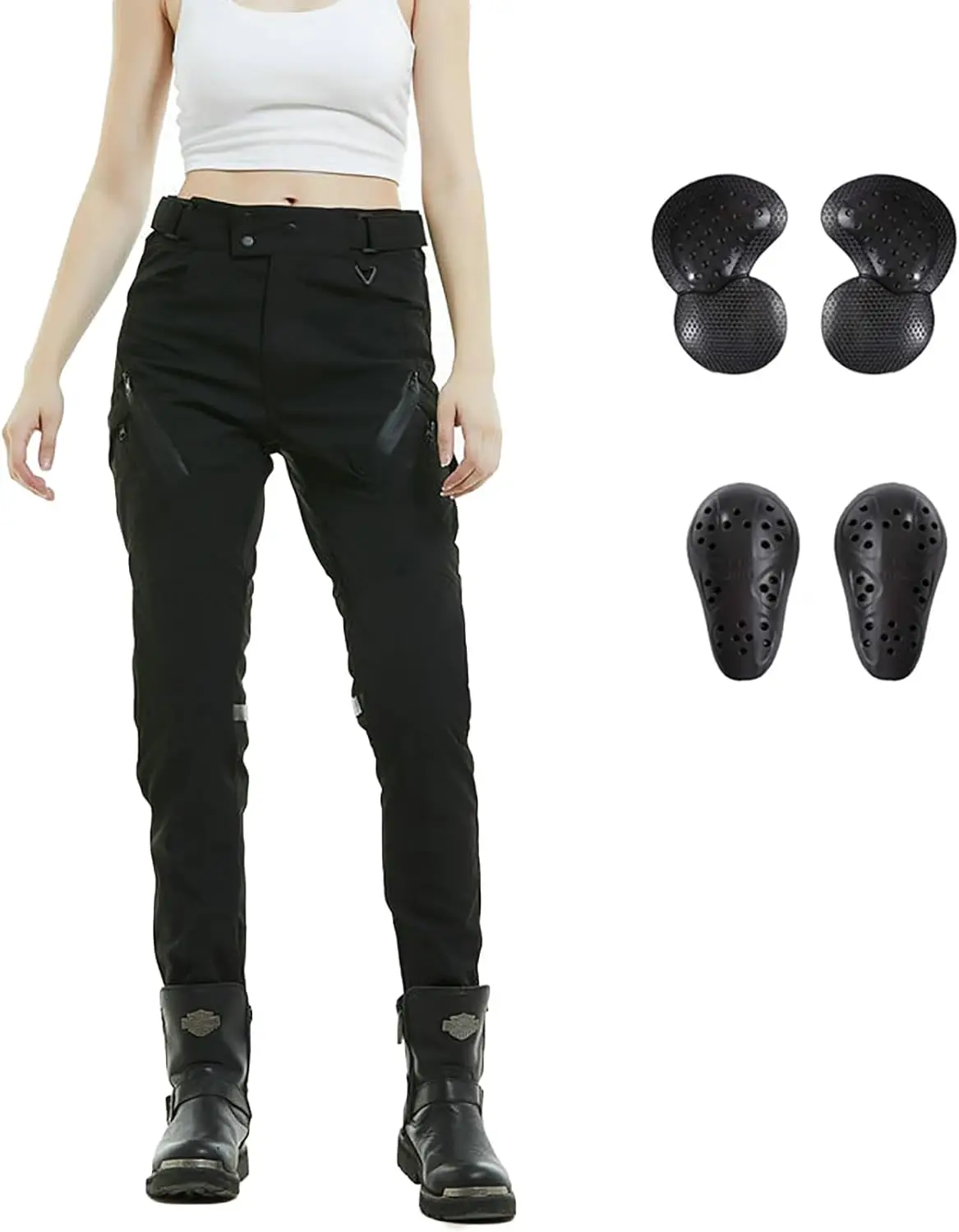 Women Motorcycle Riding Pants Windproof Waterproof Motocross Jeans CE Knee Hip Removable Armored