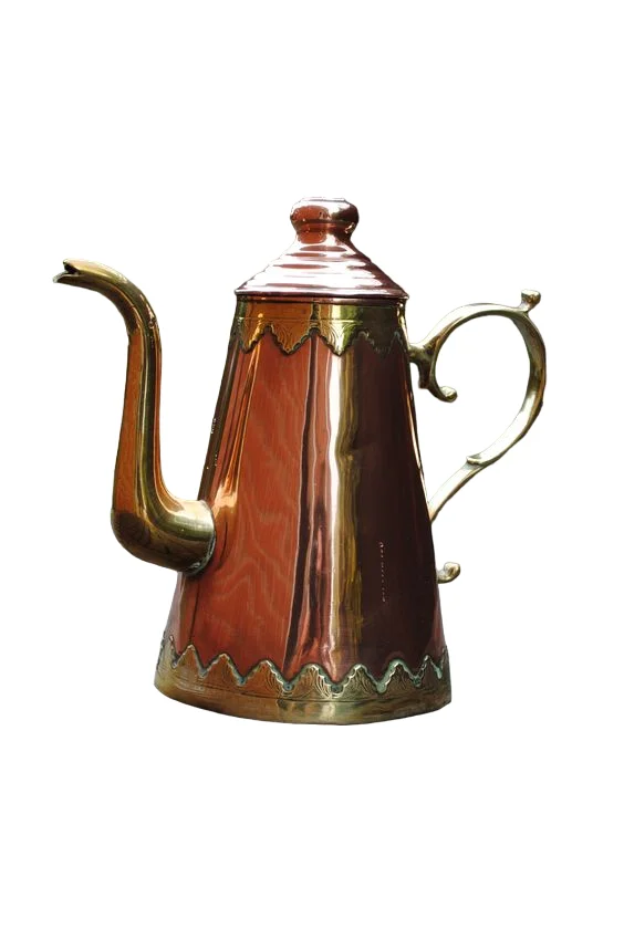 Hot Selling Pure Copper Antique Finishing Tea Kettle with Insulated Handle Premium Look Embossed Design Drinkware Utility Items