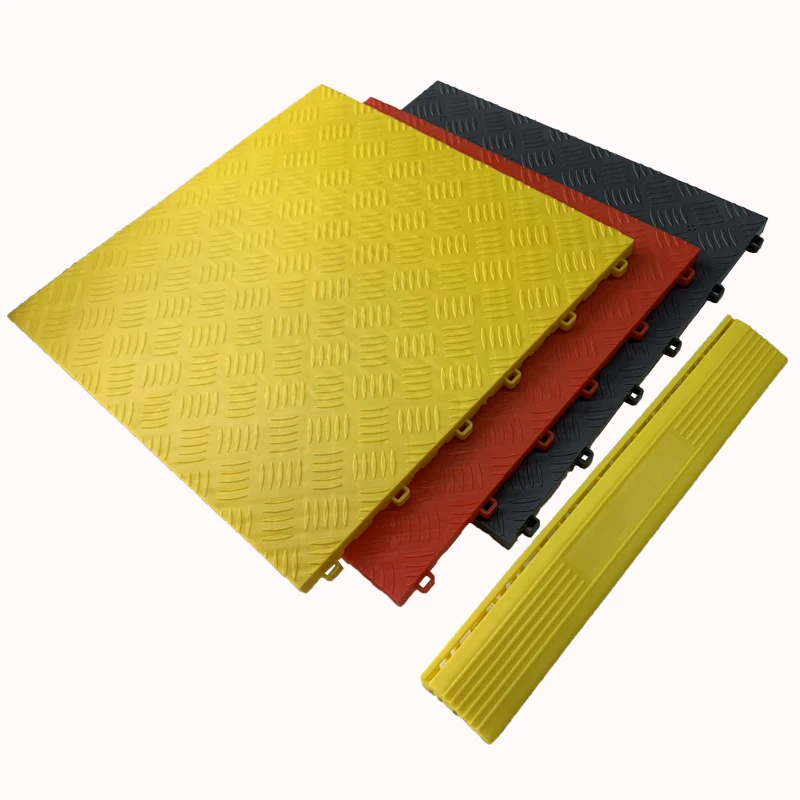 400*400*18mm Heavy Duty Anti Slip PVC Interlocking Garage Floor Tiles Modular Plastic for Garage/Workshop/Warehouse