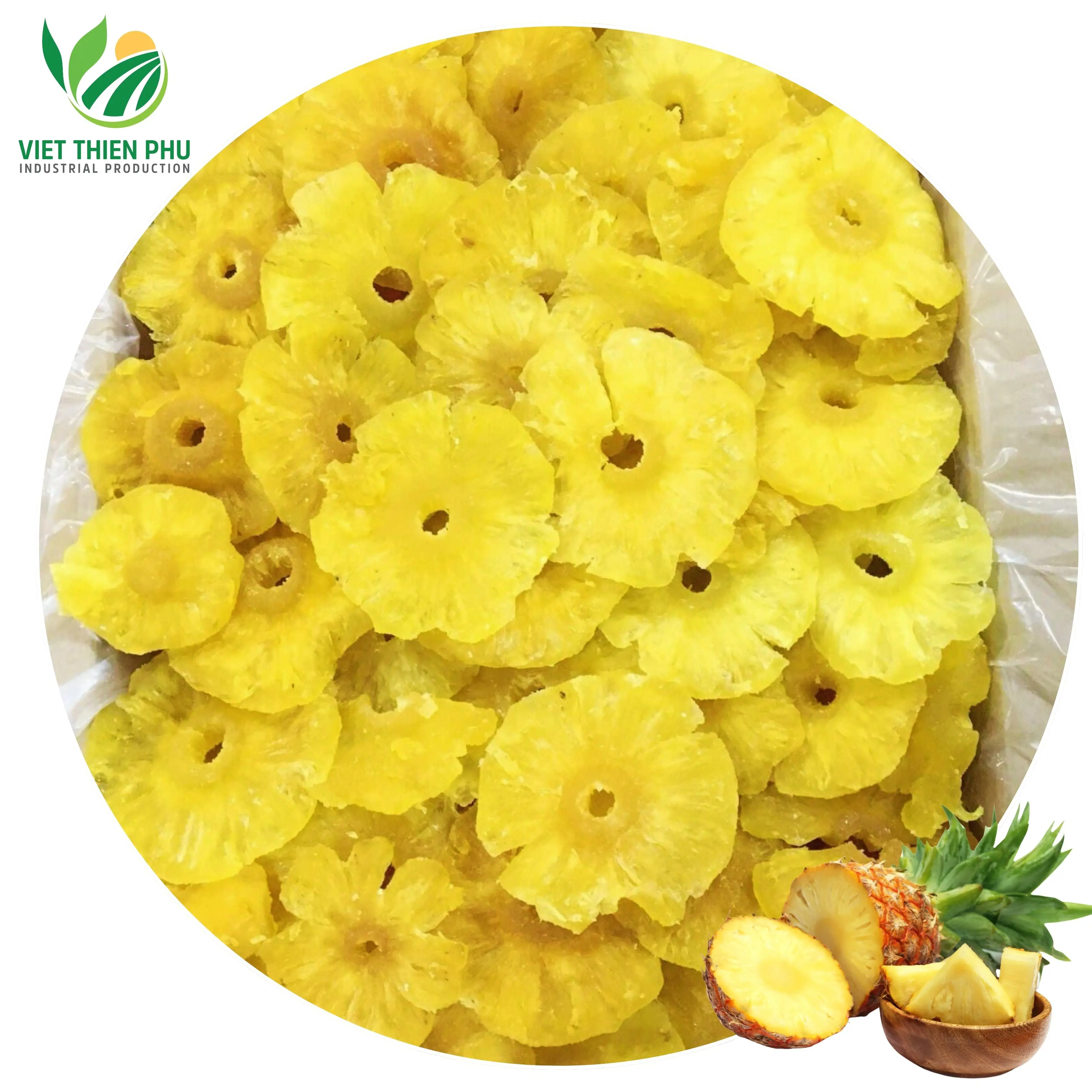 VIET THIEN PHU VTP/OL-25  Soft Dried Pineapple Type Dice and SLiced High Quality from Viet Nam/ Ms.Olivia (+84) 366381295