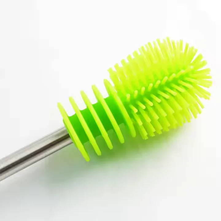 HYRI BPA-Free Reusable Scratch-free Portable 300mm Baby Bottles Cleaning Brush Cup Brush Silicone Bottle Brush With Long Handle