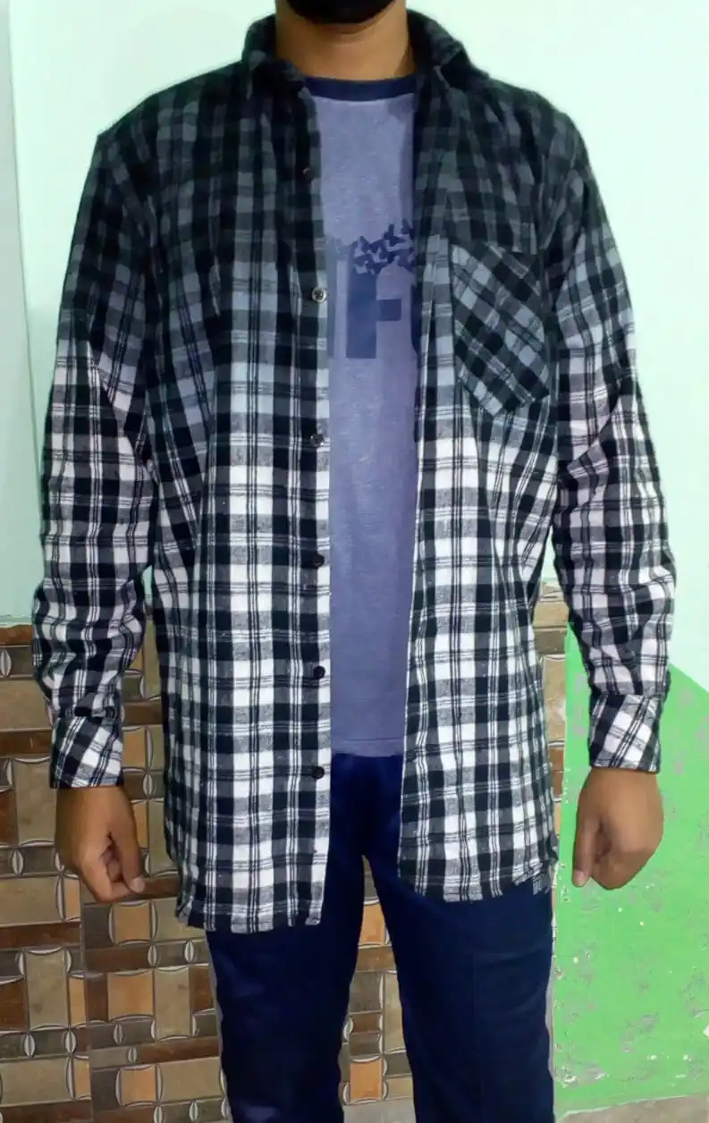 Men flannel plaid tie-dye casual slim fit or regular fit long sleeve as well as short sleeve collar dip dye asked sizes shirts..