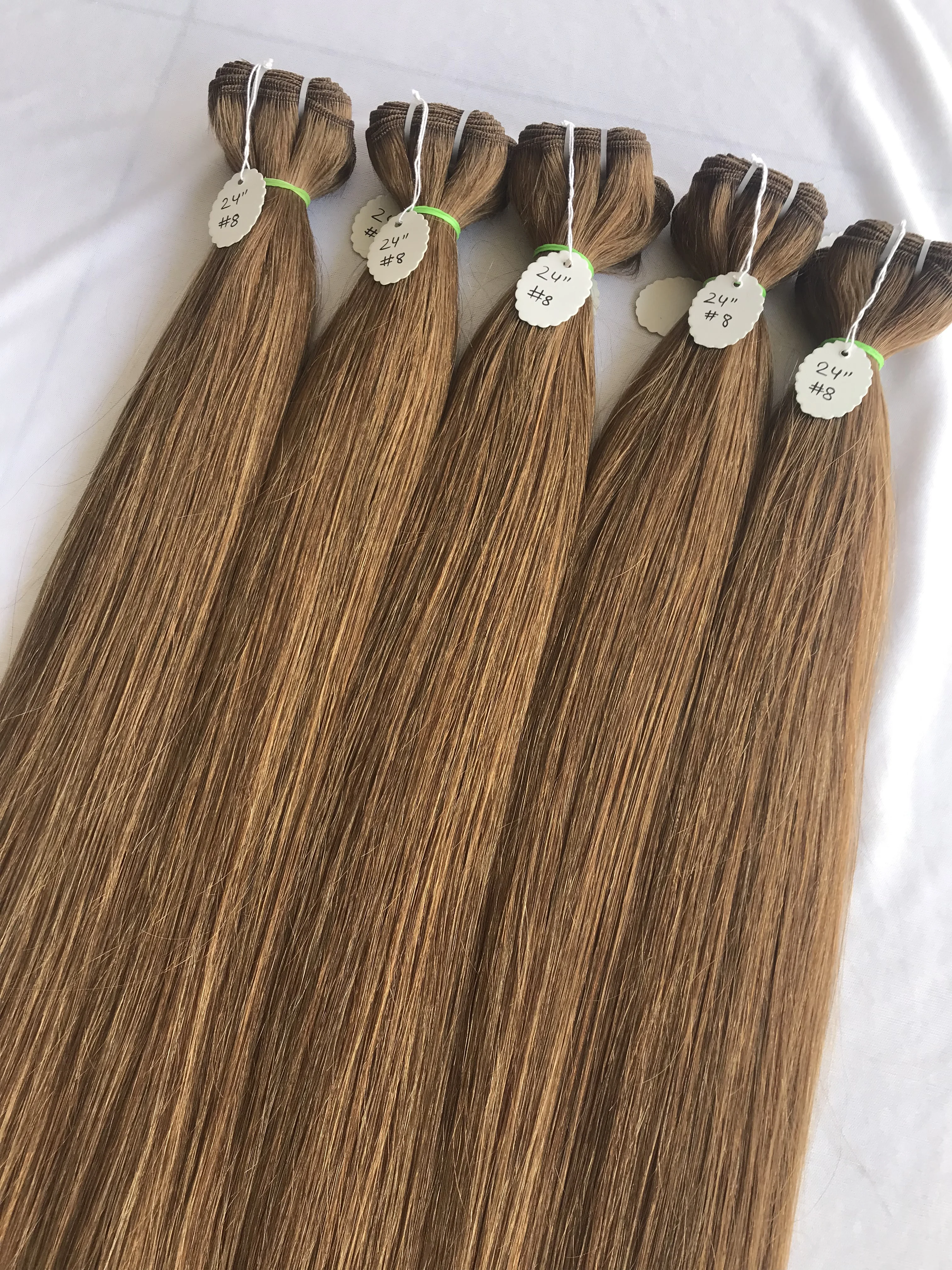 Top Selling Product Cuticle Aligned 24 Inch #8 Straight Coloured Bundles Extension Double Machine Weft At Wholesale Price Vendor