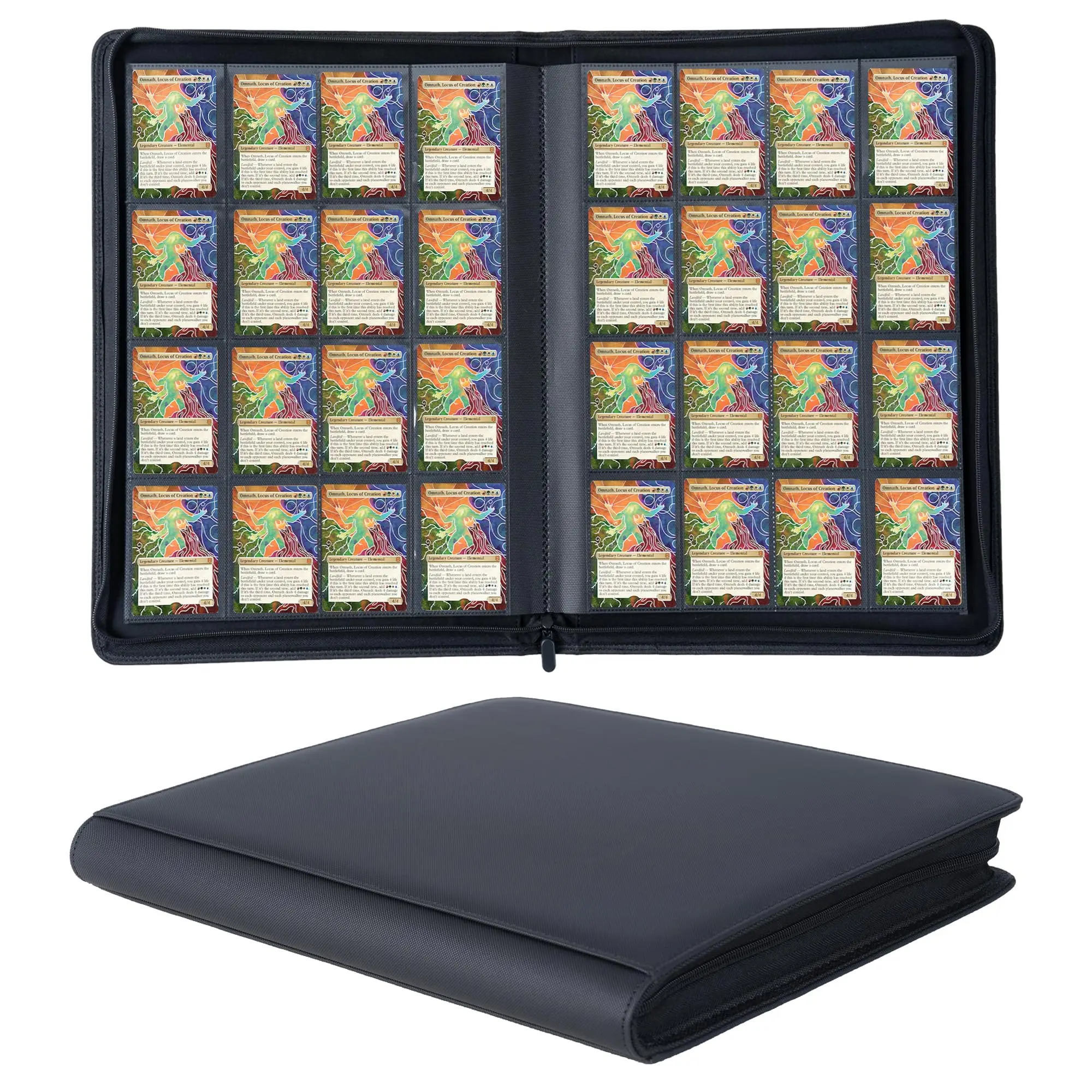Portable Removable Baseball Game Trading Collector Album Card Binder Holds Protectors 16 Pocket Trading Card Binder