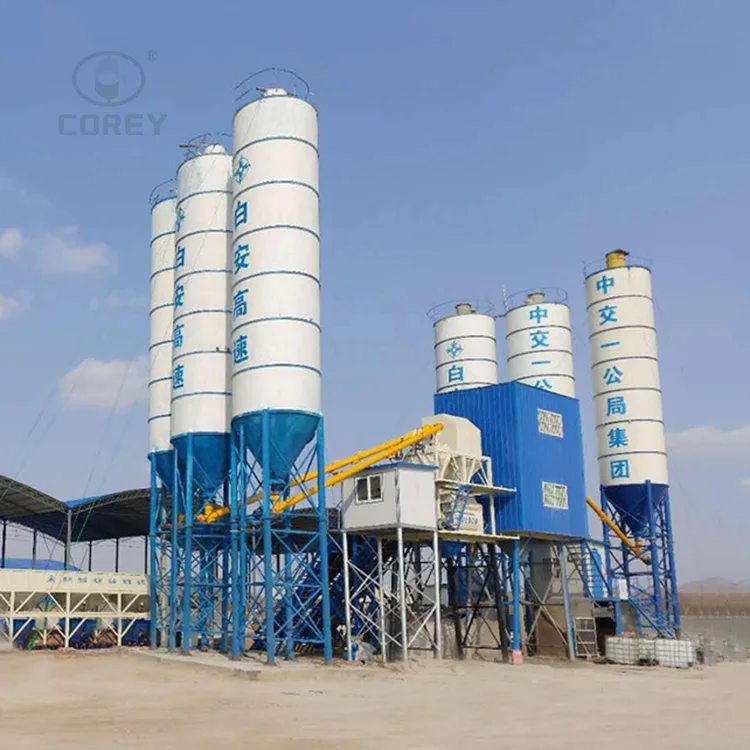 High Efficiency HZS60 60 m3/h Production Capacity Bucket Elevator Loading Cement Mixing Plant Concrete Production Plant