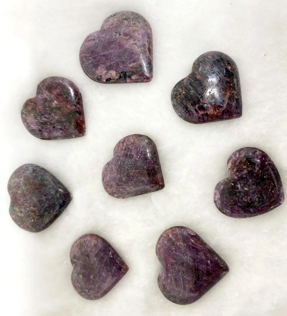 Wholesale NATURAL Gemstone RUBY CORUNDUM HEALING Crystal PUFFY HEART
