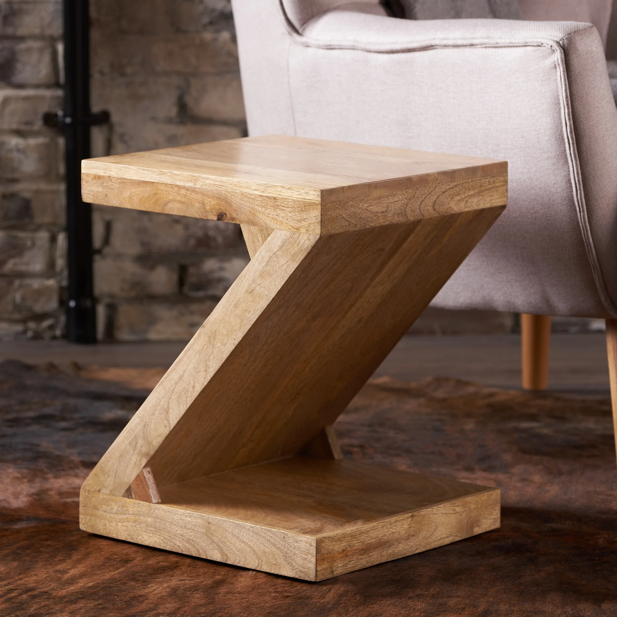 Home Furniture  High Quality  Solid Oak  Furniture Unique Z Shape table For  Room EXport standard Vietnam Manufacture