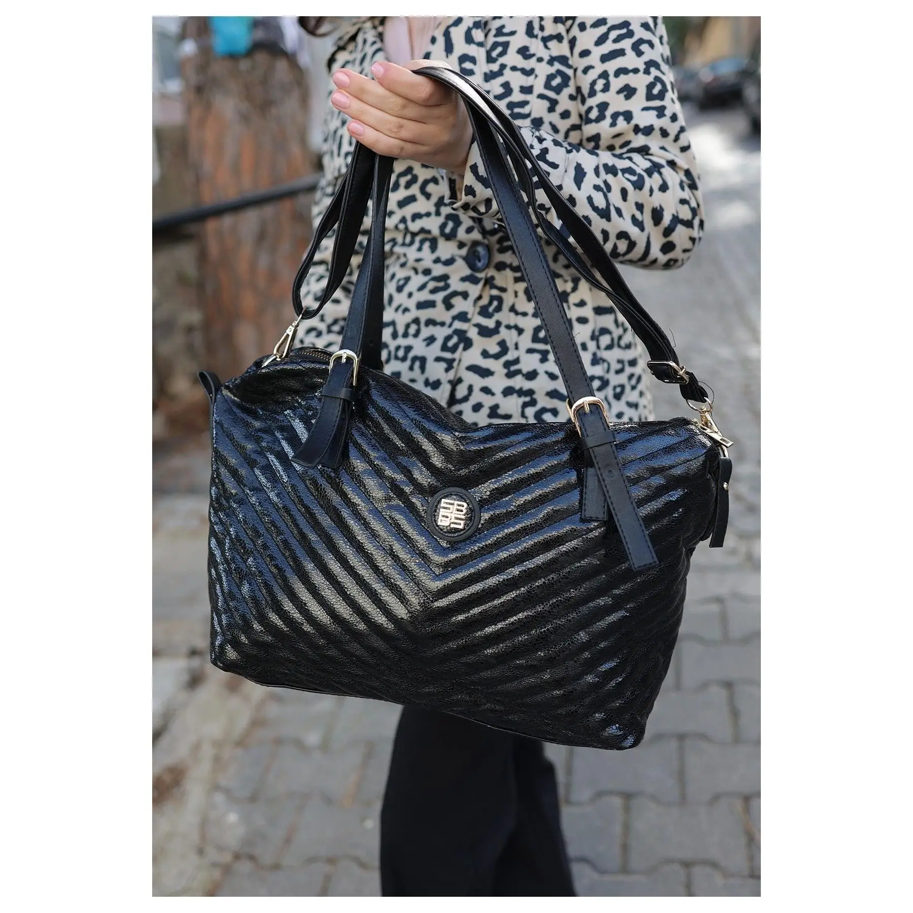 Regina Black Parachute Bag