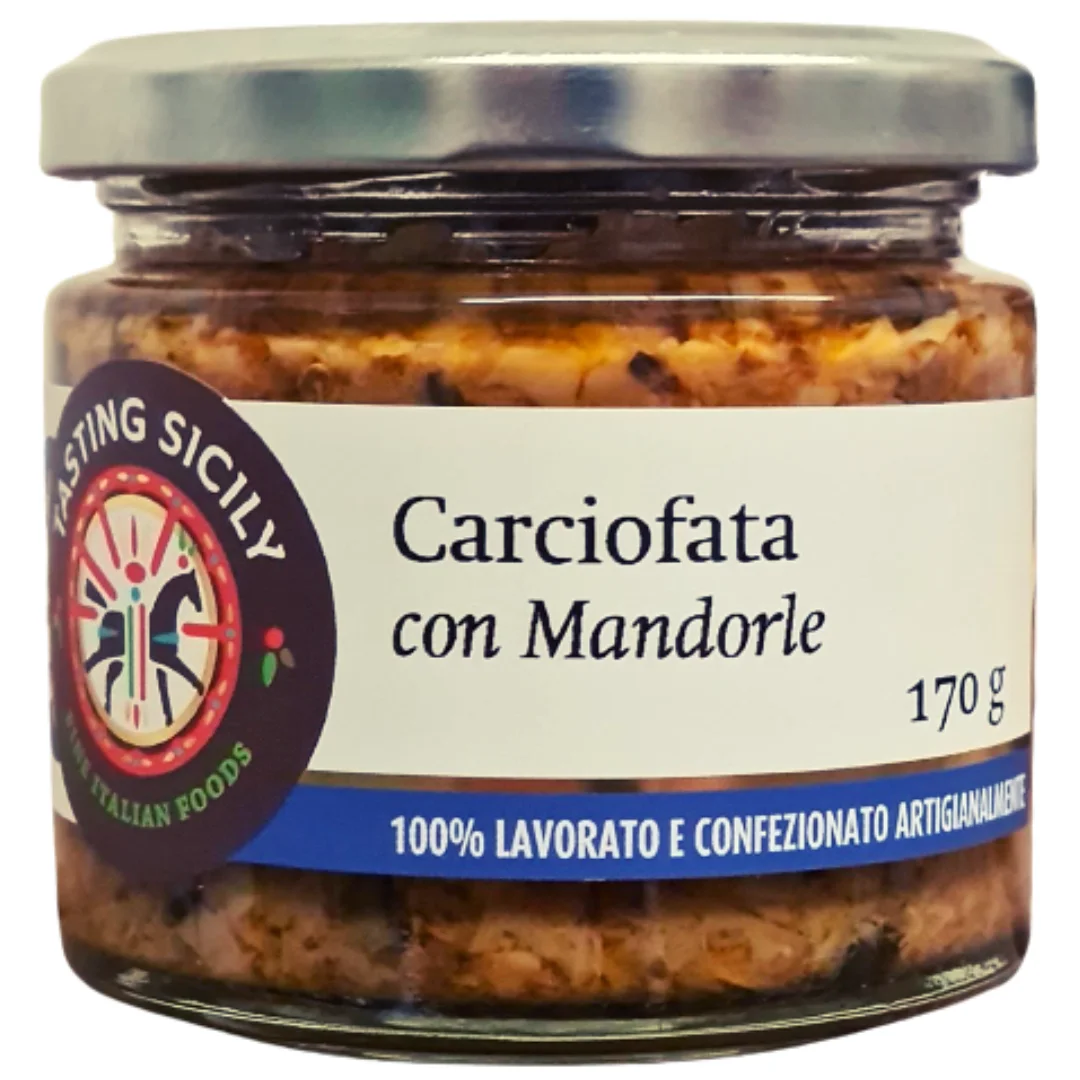 Italian High quality Bruschetta artichoke and Almonds Handmade without preservatives Spreadable jar 170g