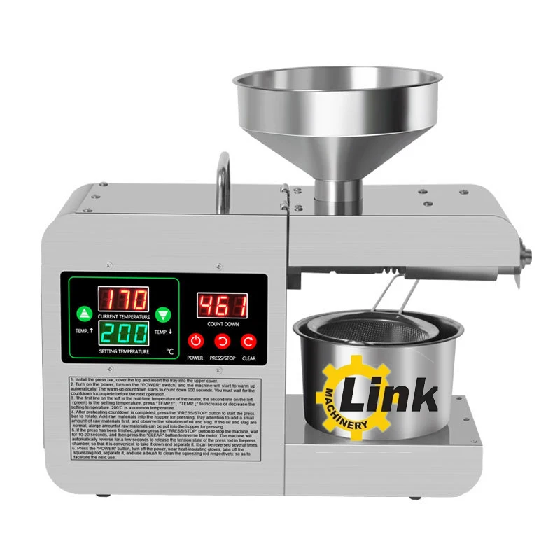 Food grade stainless steel 304 peanut Nut Seeds Linseeds Expeller Automatic Oil Press Machine Oil Press Extractor