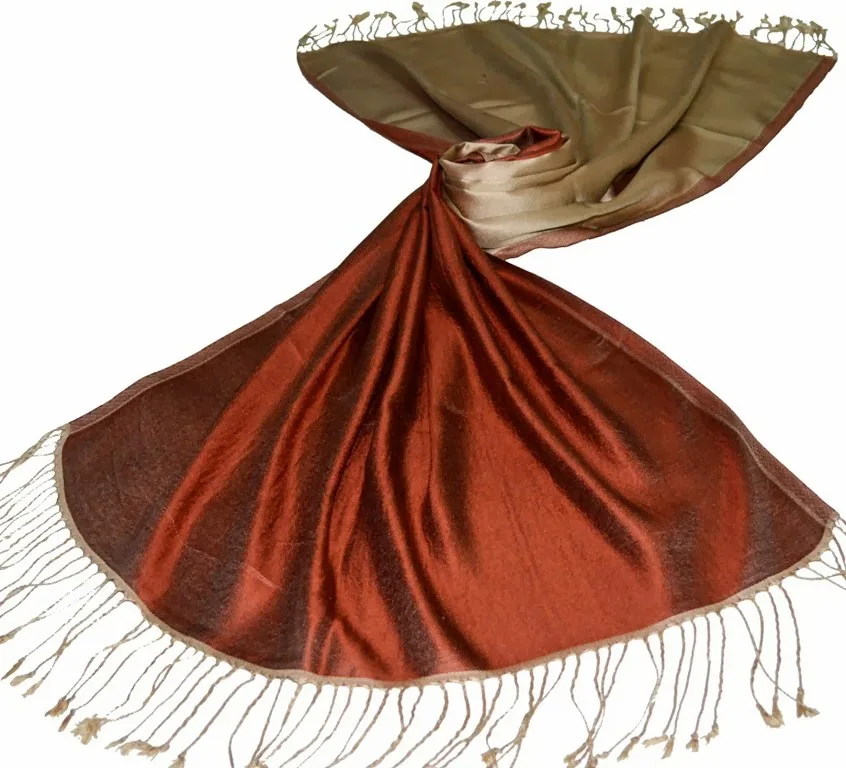 100% silk pashmina turkish water pashmina New arrival Double Color Hijab Scarf Two Color Scarf Mix Colors stoles shawl scarves