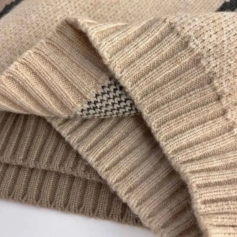 Winter kids cute high quality knitted sweater toddler baby boy girl long sleeve soft knitting machine vintage cartoon sweater