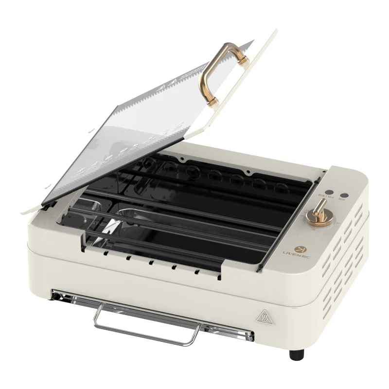 High-power fast grilling light oil less smoke electric oven Korean barbecue for home use